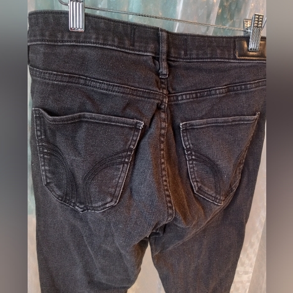 Hollister High-Rise Super Skinny Jeans Classic Stretch Black Distressed - Picture 6 of 9